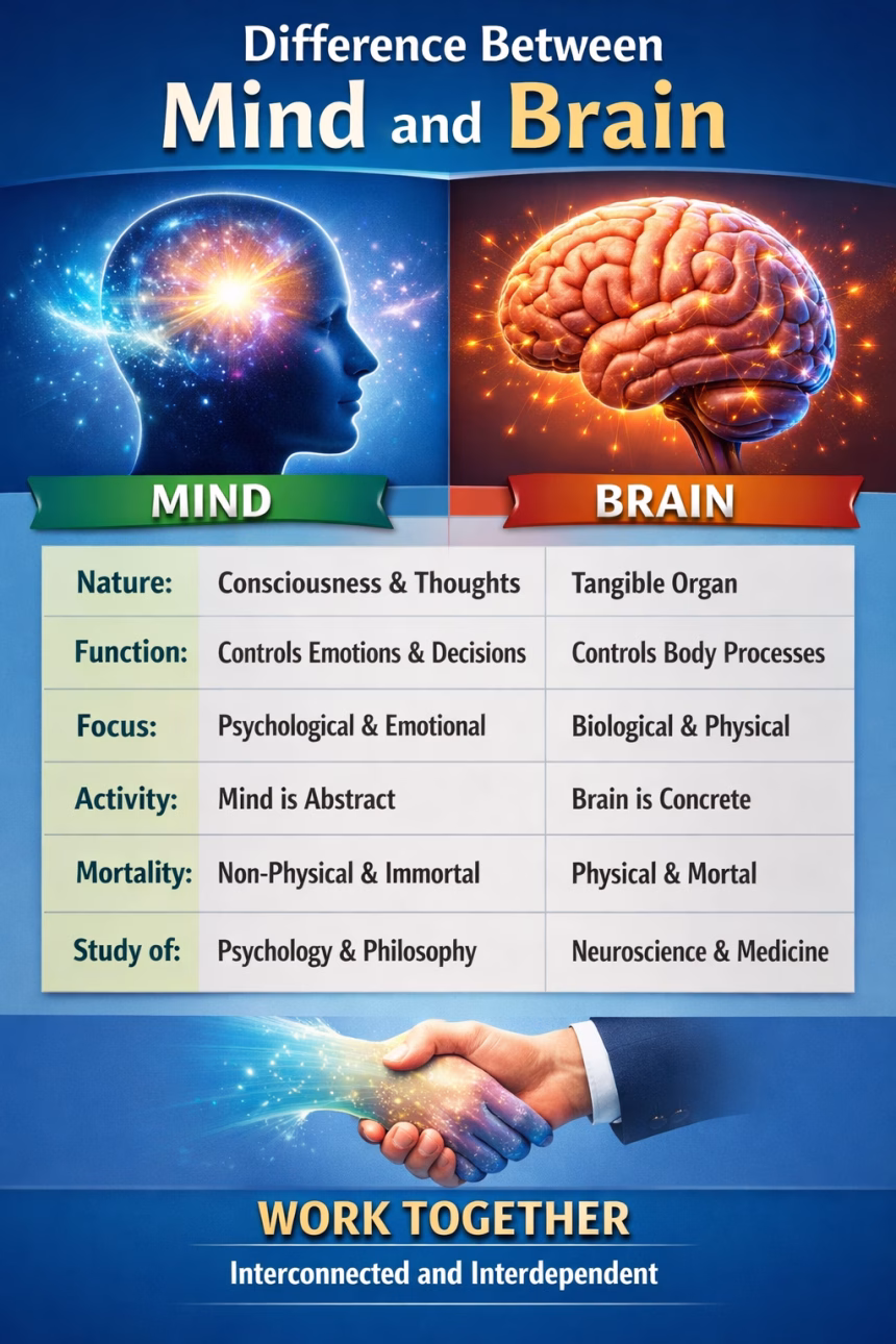Difference Between Mind and Brain