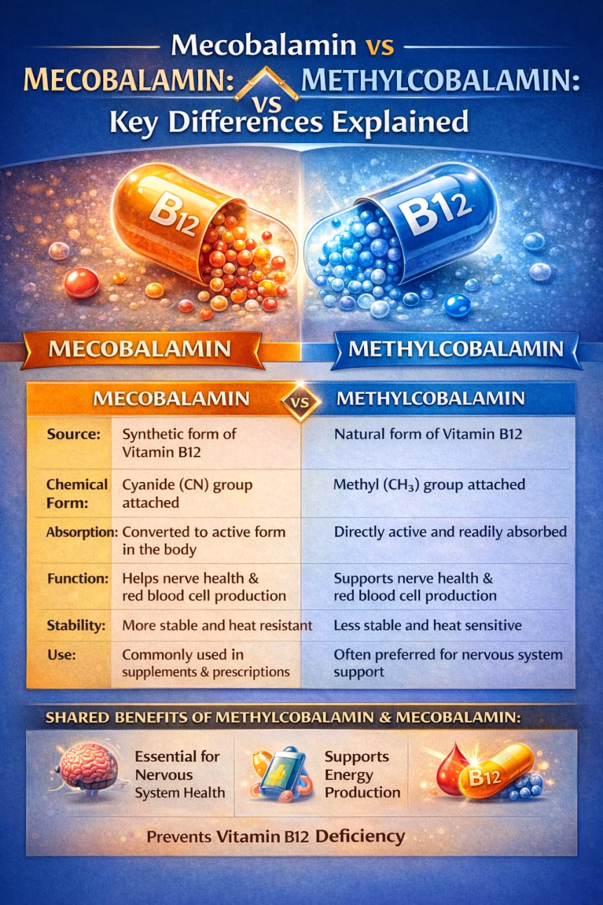 Mecobalamin vs Methylcobalamin: Key Differences Explained
