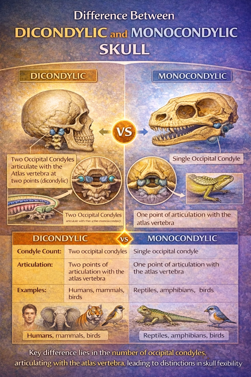 Difference Between Dicondylic and Monocondylic Skull