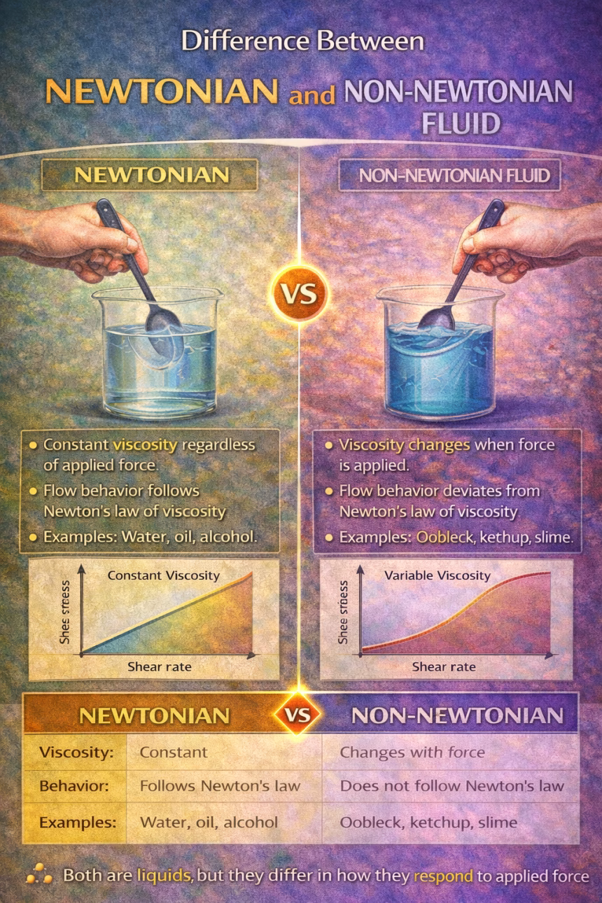 Difference Between Newtonian and Non-Newtonian Fluids