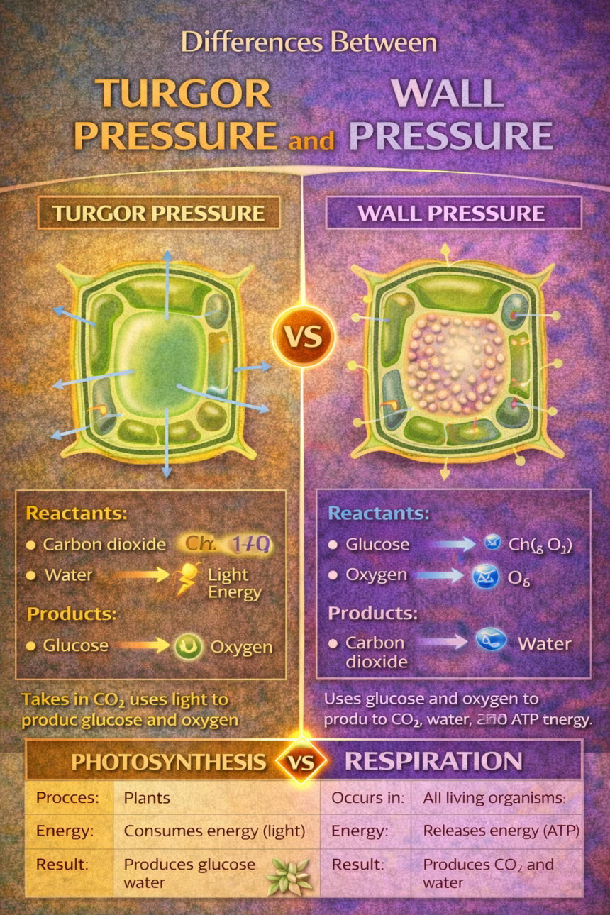 Differences Between Turgor Pressure and Wall Pressure