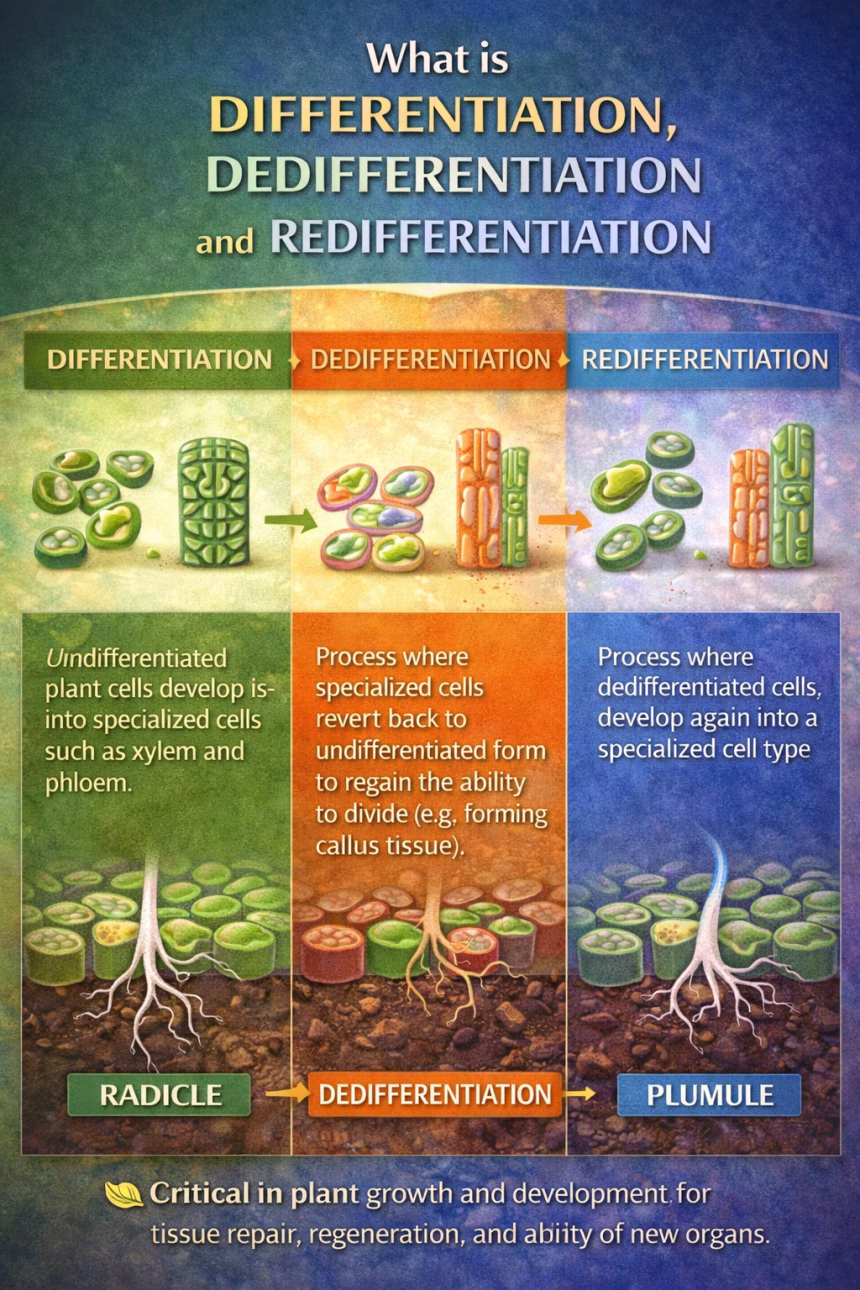 What is Differentiation, Dedifferentiation and Redifferentiation