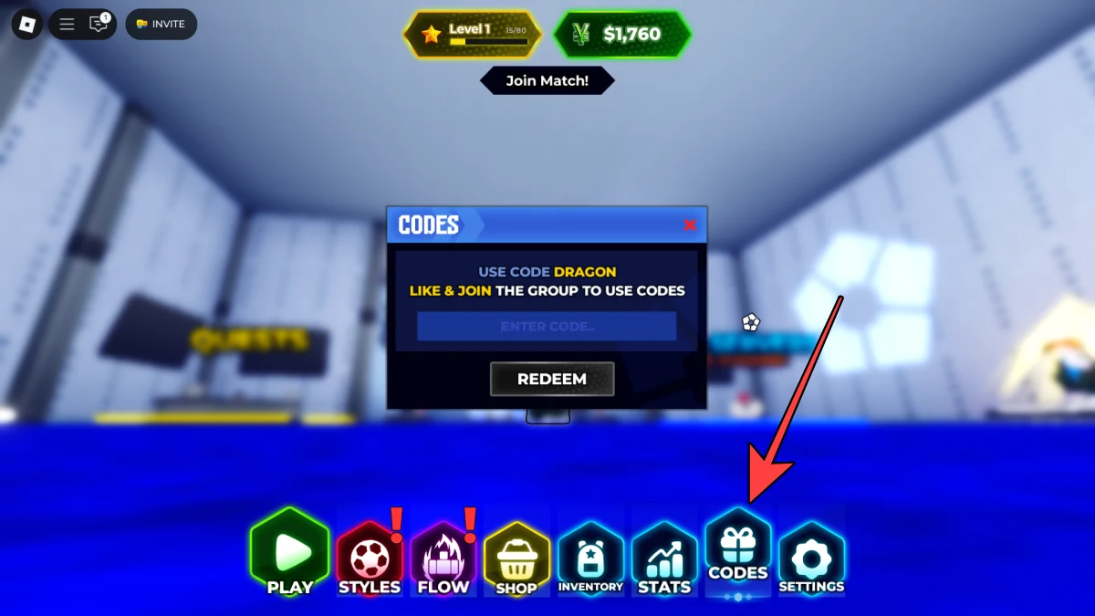 Blue Lock Rivals Codes enter in Codebox