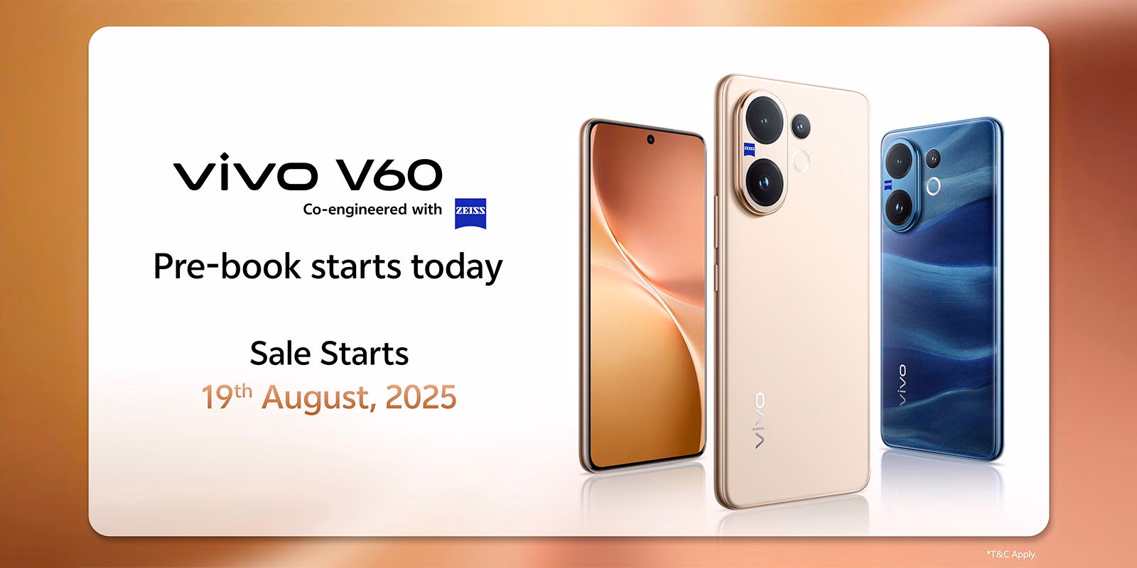 Vivo V60 Price stats at ₹36, 999 in India