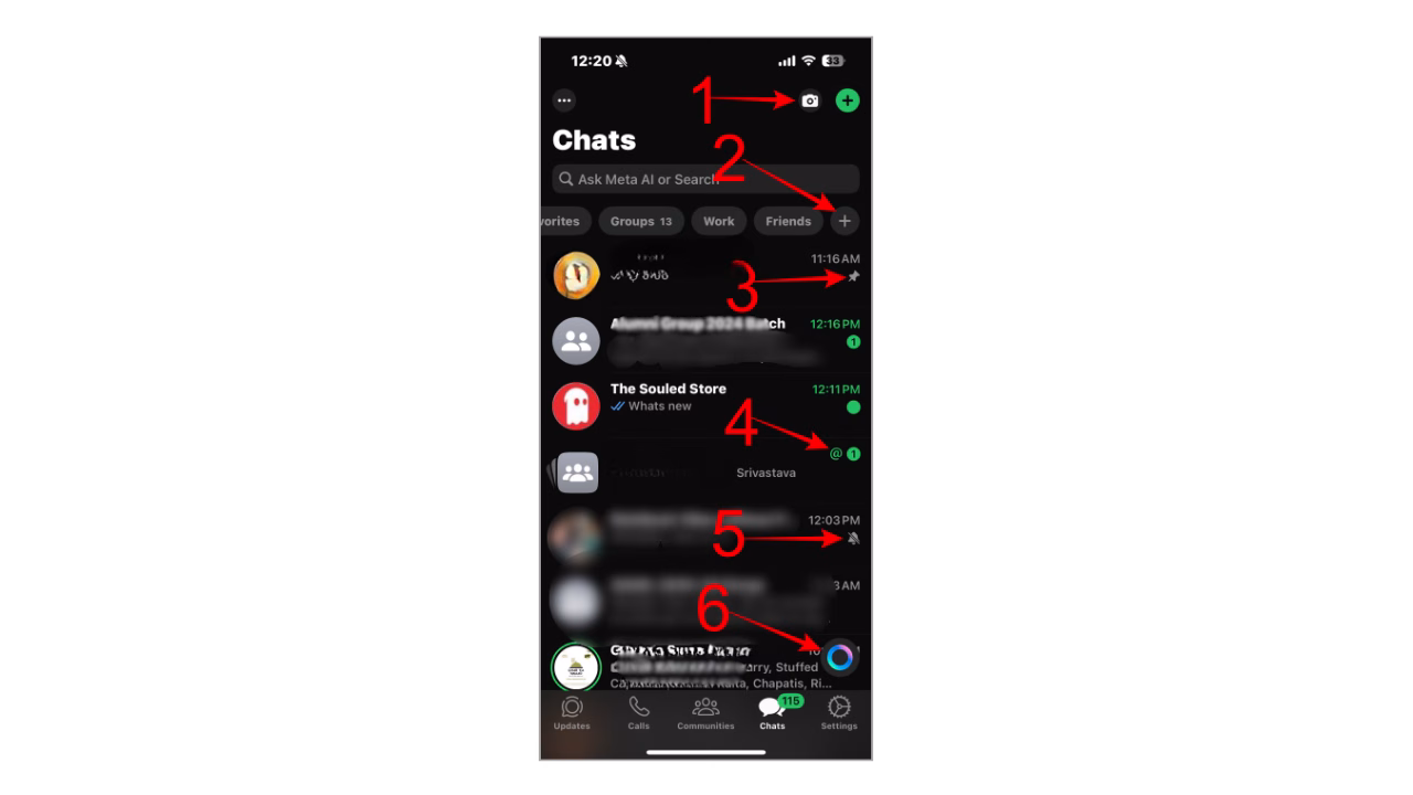 WhatsApp Home Screen