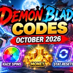 Demon Blade codes October 2026 for Roblox with free Race Spins and rewards.