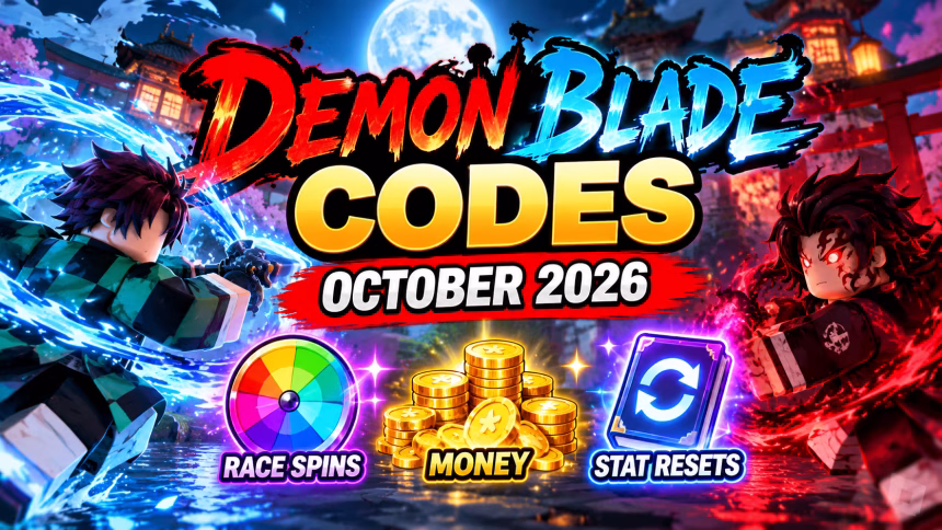 Demon Blade codes October 2026 for Roblox with free Race Spins and rewards.